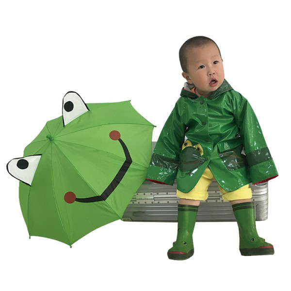 Raincoat with matching Rainboots and umbrella (frog)